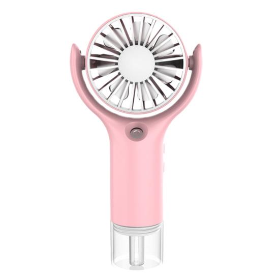 

Handheld Misting Fan with USB Charging Portable Wearable Cooling Fan for Students Travel Water Spray Long Battery Life Low Noise розовый