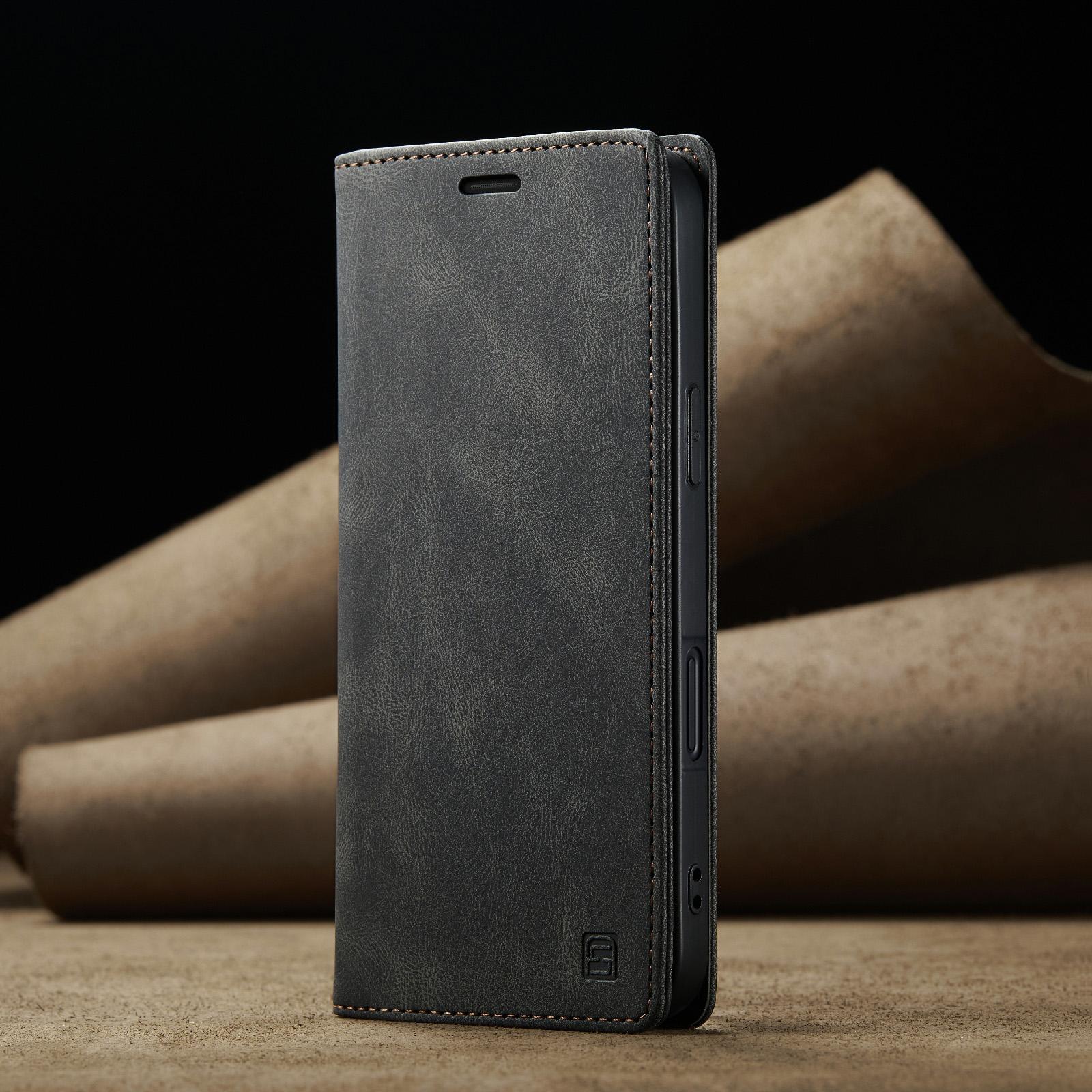 

Деловой кожаный чехол для iPhone 17 16 15 14 13 12 11 Pro Max Plus 17Air 16e 13Mini SE 3 2 Магнитный откидной чехол-кошелек с отделением для карт iPhone17 Pro чёрный