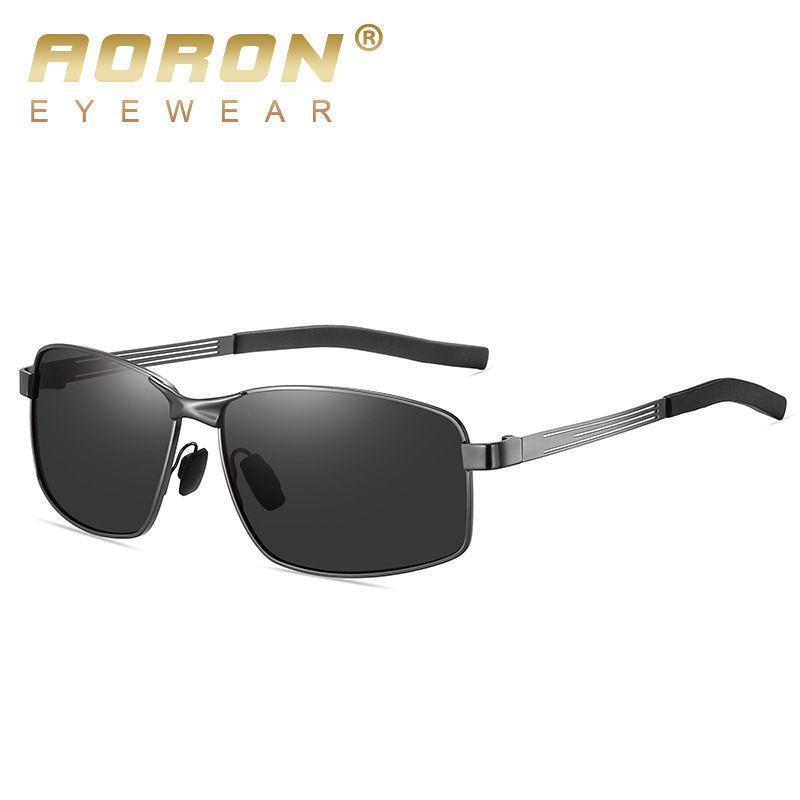 

AORON Fashion Men Metal Frame Polarized Sunglasses Outdoor Sports Driving Glasses Classic Black Sunglasses серый