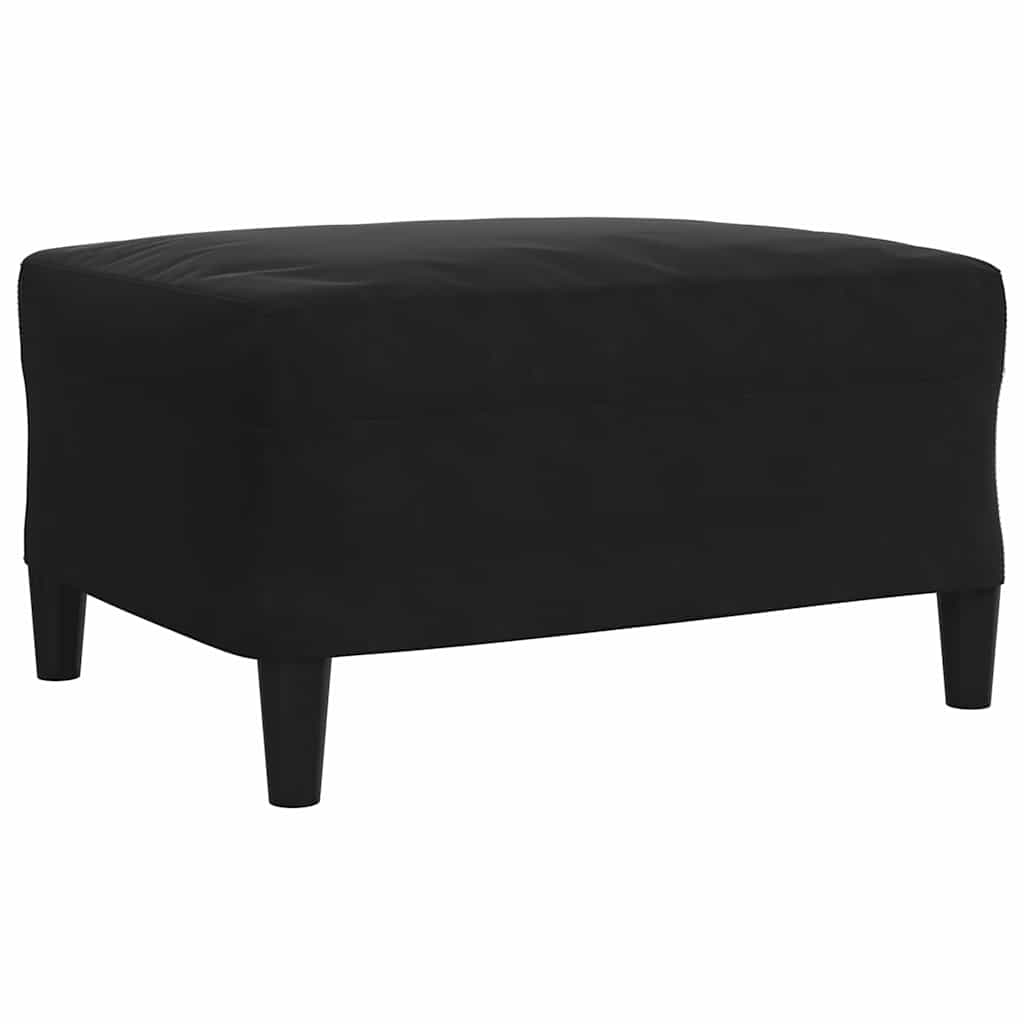 3 Piece Sofa Set with Cushions Black Velvet