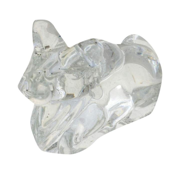 TreegoArt Clear Crystal Statue Nandi Idol Small Sculpture Figurine Showpiece Item for Home Decor - Pack of 1