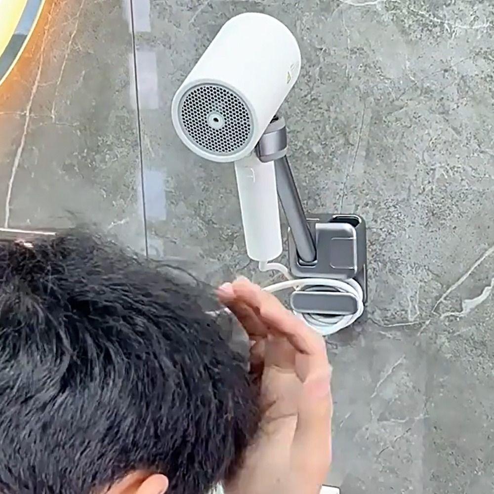 Wall Mount Hairdryer Stand Angle Adjustable Hair Dryer Organizer  Hair Styling Tools