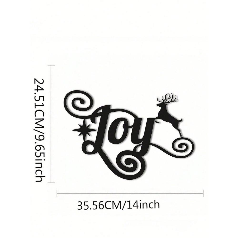 

Elegant Metal Heart Joy Wall Art, Black Finish, Rustproof Home Decor for Living Room, Bedroom, Holiday Gift TY2628-14