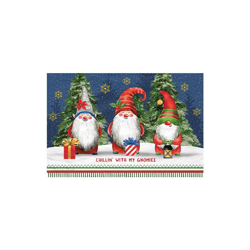 Christmas Dwarf Polyester Cotton Hand-woven Fringe Carpet Christmas Carpet Entryway Door Mat