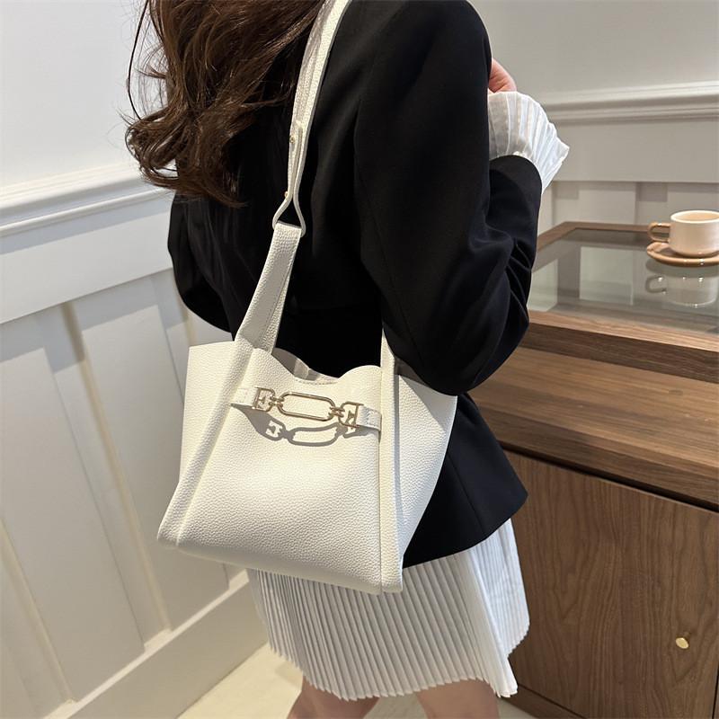 2024 New Popular Simple Bucket Bag Women Street Fashion Pu Shoulder Bag