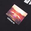 Adidas Originals Sunset Graphic Retro Scenery Print Loose-Fit Sport Round-Neck Short-Sleeve T-Shirt With Drop Shoulder Men Tops Black JF2857