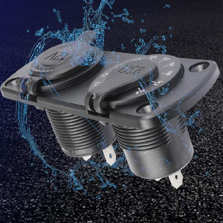 High Compatibility Double USB A 4.8A Charging Panel for Vehicle and Marine Use Including Voltage Screen Waterproof Cover