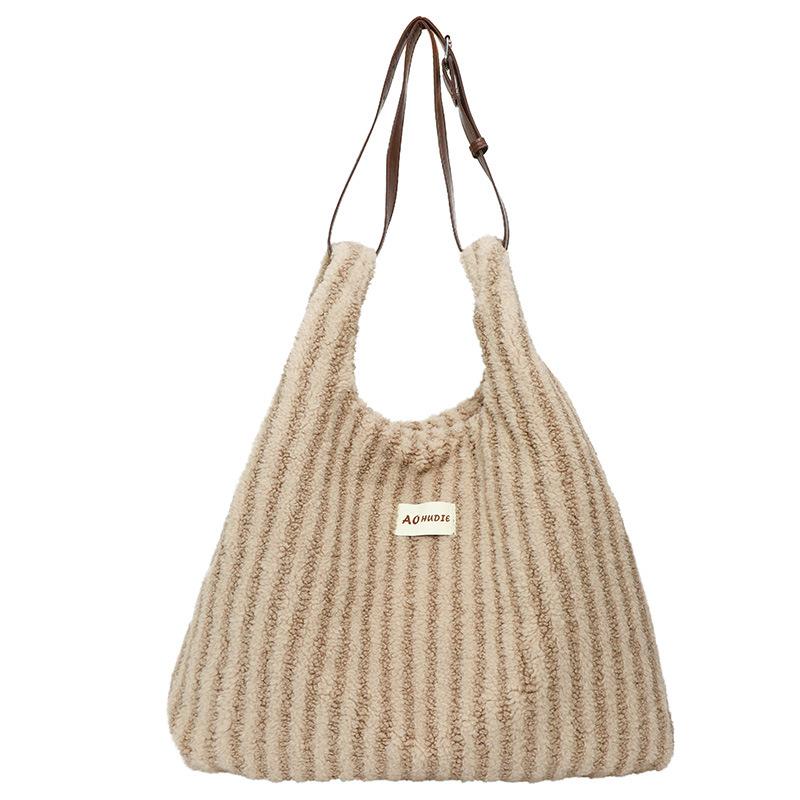 Beautiful Plush Women's Tote Bag Casual Large-capacity Shoulder Bag Winter New Casual Fashion Simple Messenger Bag