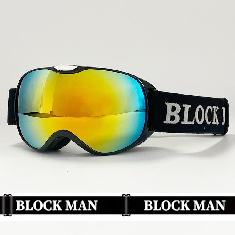 Ski goggles for men and women, adult-sized, with cylindrical lenses, double-layered anti-fog and windproof design, and a clip-on feature for