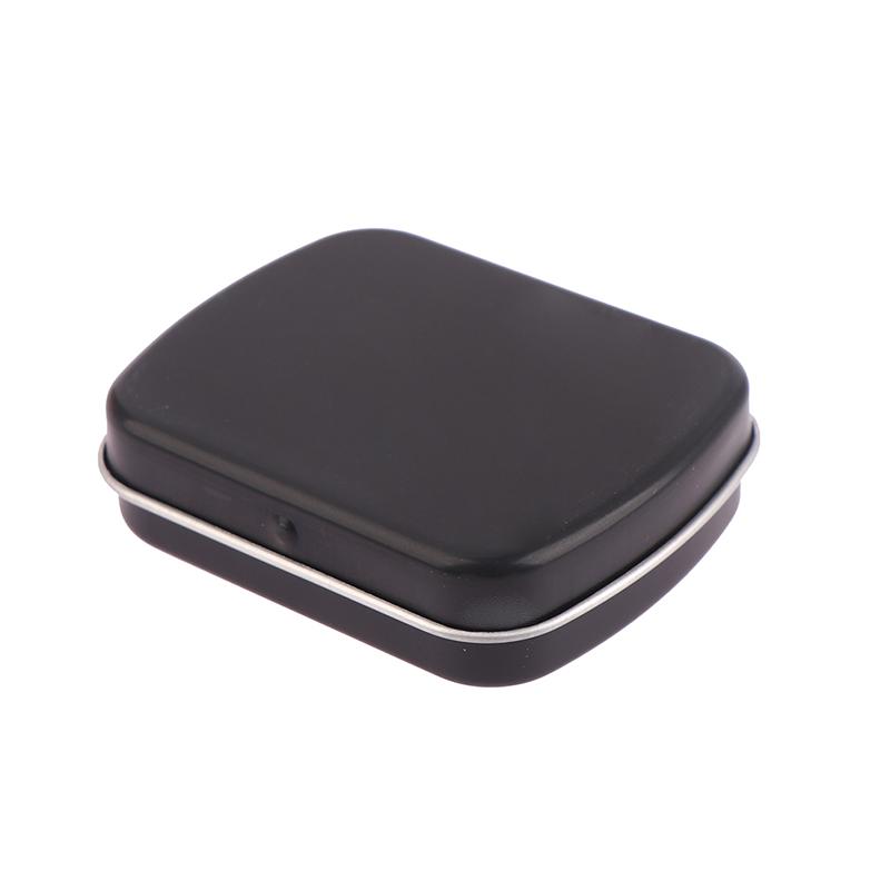 Мини-конькобежец с металлической откидной крышкой, жестяные контейнеры, портативная маленькая пустая коробка для хранения чёрный