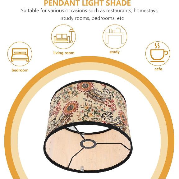 ABOOFAN Bamboo Lamp Shade Flower Pattern Chandelier Lamp Cover Light for Floor Table