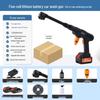 Portable Wireless Lithium Battery Car Washer: 10-Setting High-Pressure Water Gun with Six-in-One Head