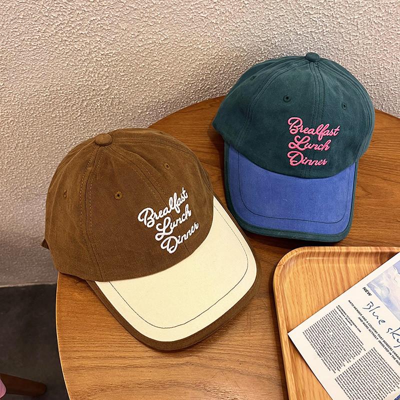 Vintage Letter Embroidered Cotton Baseball Cap For Women And Men