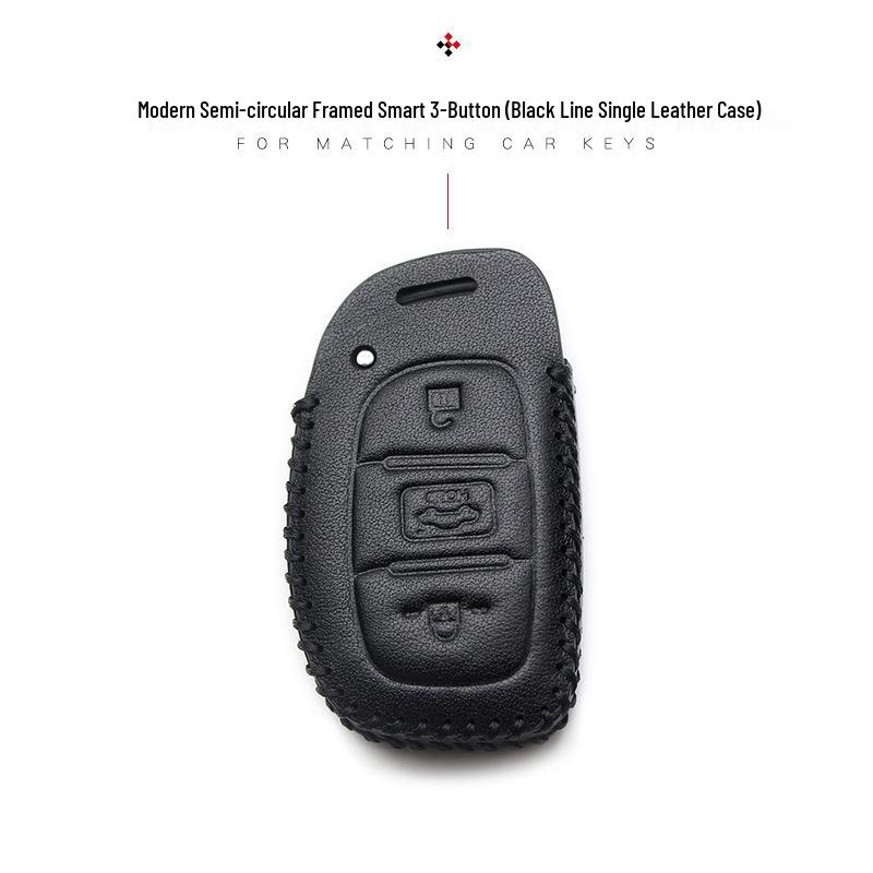 Hyundai Genuine Leather Key Case for Santa Fe, ix35, Mistra, Elantra, Reina, Veloster, Sonata