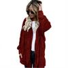Autumn Winter Double Fleece Cardigan Jacket Women Solid Color Long Sleeve Plush Warm Hooded Lady Jacket Oversized Outerwear