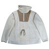 Coach Signature Pattern High Neck Fleece Boa Jacket Ivory Size S Mens
