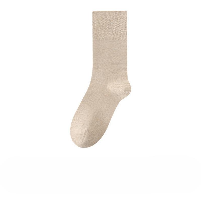 Thick Pure Cotton Socks for Women In Autumn and Winter, Loose Long Tube, Anti-odor and Sweat-absorbing, Solid Color Pile Socks for Autumn