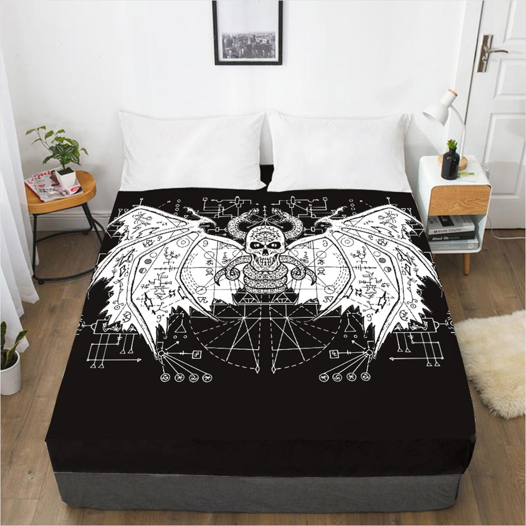 Fashion Home Textile 3D Printing Pattern Bed Sheet Mattress Cover Elastic Band Bed Sheet Bedding