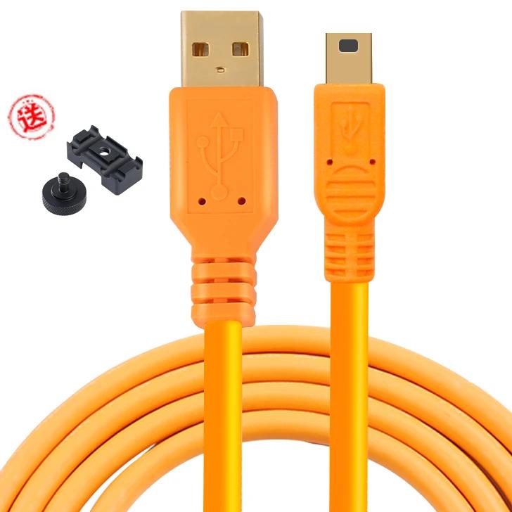 mini usb cable for Canon 5D3 5D2 6D2 80D 750D online shooting Nikon d90d3100 camera connection computer data transmission line