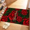 Rose Customized Name Area Rug Design for Hallway Foyer Dormitory Decorate Room Antislip Carpet Office Home Decor