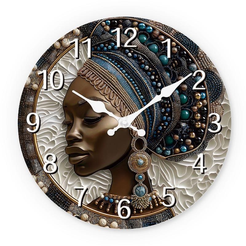 1PC 12-inch retro religious scripture wooden wall clock MDF mute decorative clock