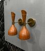 Brass Double Cone Sconce: Chocolate Wall Light, Handmade Vanity Lamp