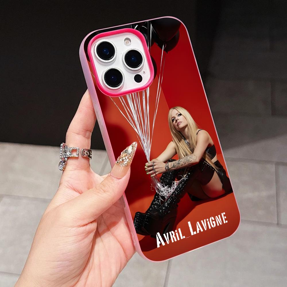 Avril Lavigne Jelly Double Layer Rose Red Mobile Phone Case for iPhone 17 16 15 14 13 12 11 Air Pro Max Plus Protective