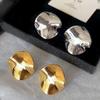 Irregular Metal Round Stud Earrings European and American Exaggerated Earrings Temperament Earrings