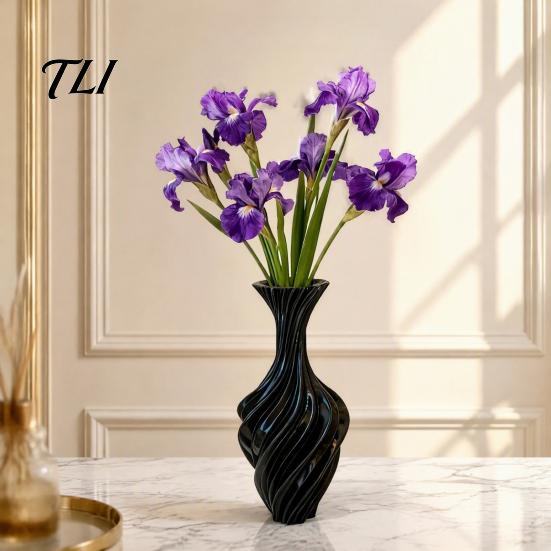 Kreatives Geschenk für Gartenliebhaber 3D-gedruckte dekorative Vase, verdrehtes Wirbeldesign, minimalistischer Tisch-Pflanzenbehälter, Hydroponik-Blume für Zuhause