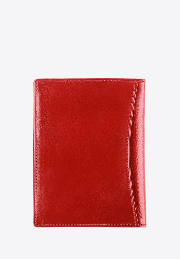 Wittchen Porte-documents en cuir pour femme avec poche, Marron foncé, Rouge, Cuir naturel