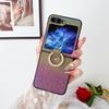 Case for Samsung Z Flip 7 6 5 4 3 Colorful Rhinestone Ring Buckle Folding Screen Drop Protection Case Anti-Fingerprint Plain