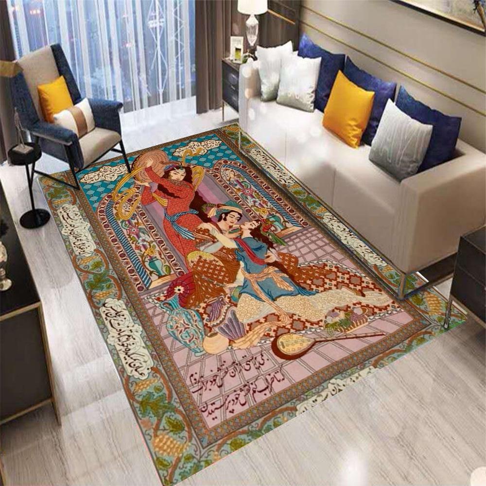 

MINISO Retro Persian Style Character Carpet Living Room Sofa Bedroom Kitchen Balcony Entrance Door Mat Non-Slip Home Decor Rug 50X80CM