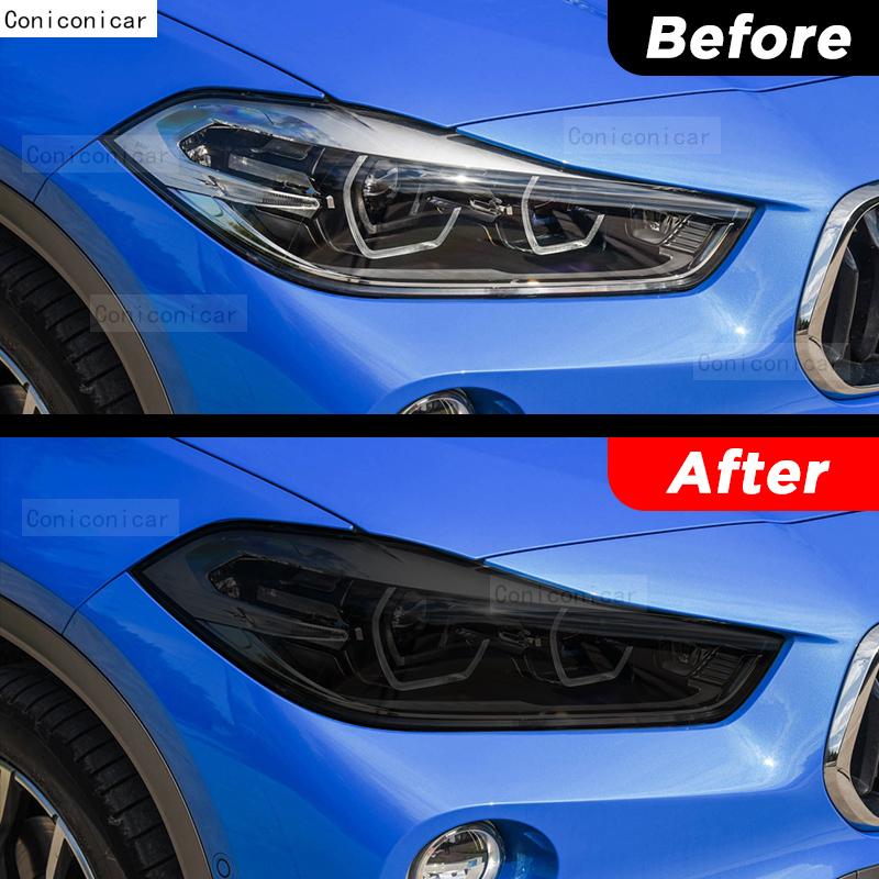 For BMW X2 F39 2018- Car Headlight Tint Smoke Black Protective Film Vinyl Protection Transparent TPU Sticker Accessories