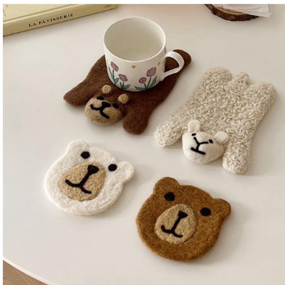 Thickened Drink Mat Wool Felt Cup Pad Wear‑resistant Table Protector Mug Placement белый