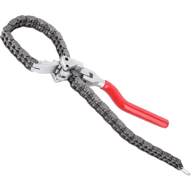 Oil Filter Wrench,Acouto Chain Wrench Spanner 13.8in Long Handle Adjustable Oil Filter Spanner,Auto Car Repairing Tool Removal Hand Tool Self