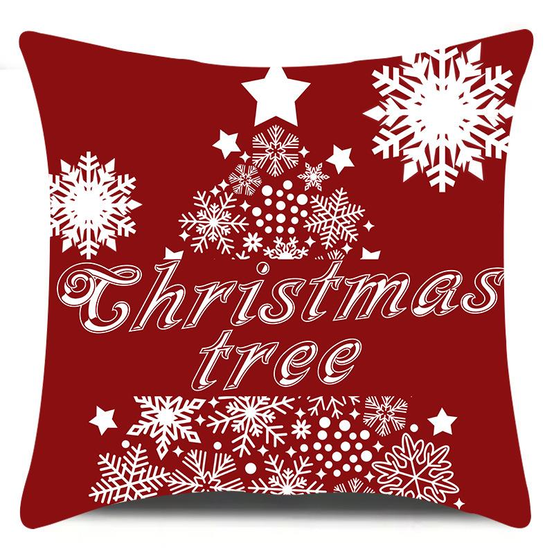Santa Claus Elk Christmas Tree Simple Printed Pillow Case Home Decoration Sofa Bedside Nap Soft Pillow