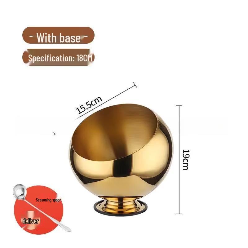 Yuzhuxun Stainless Steel Spherical Condiment Bowl with Base