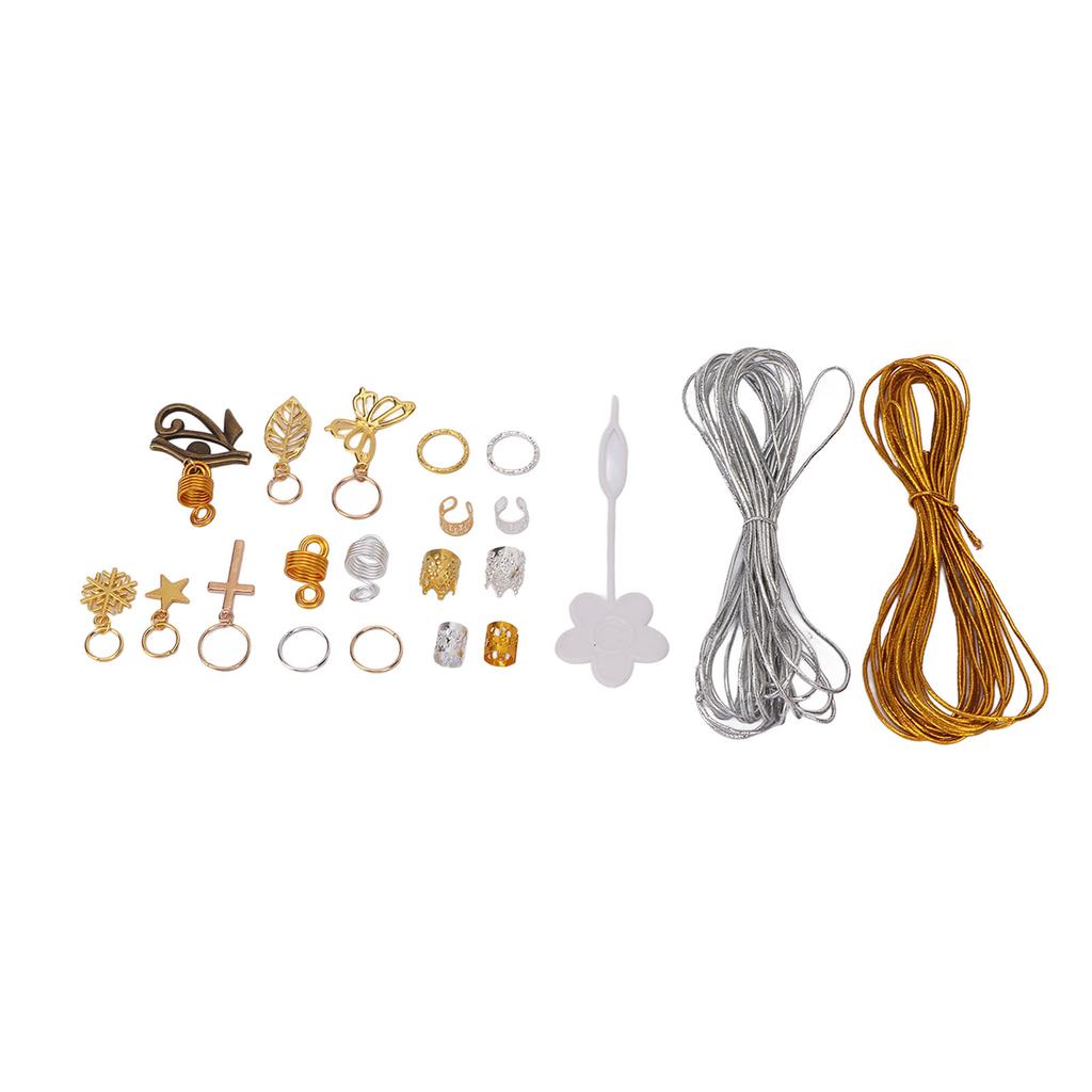 300pcs Dreadlocks Jewelry DIY Braids Accessories Hair Beader Gold Silver Thread Hair Pendants