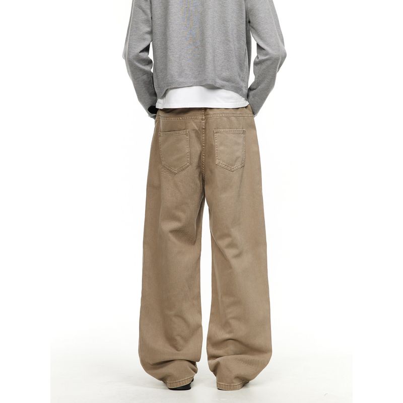 Men's American Style New Retro Straight-Leg Jeans Vintage Autumn and Winter New Cleanfit Casual Trousers