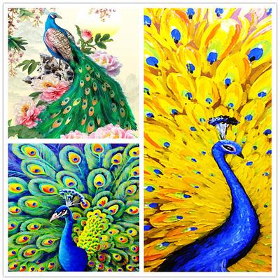 5D-Diamant-Malerei-Set zum Selbermachen, Pfau, Stickerei, Kreuzstich, Heimdekoration, 30 x 40 cm