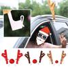 2022 Reindeer Car Kit Christmas Decoration Auto Accessories New Year Supplies Cute Rudolph Nose Elk Antlers Jingle Bell