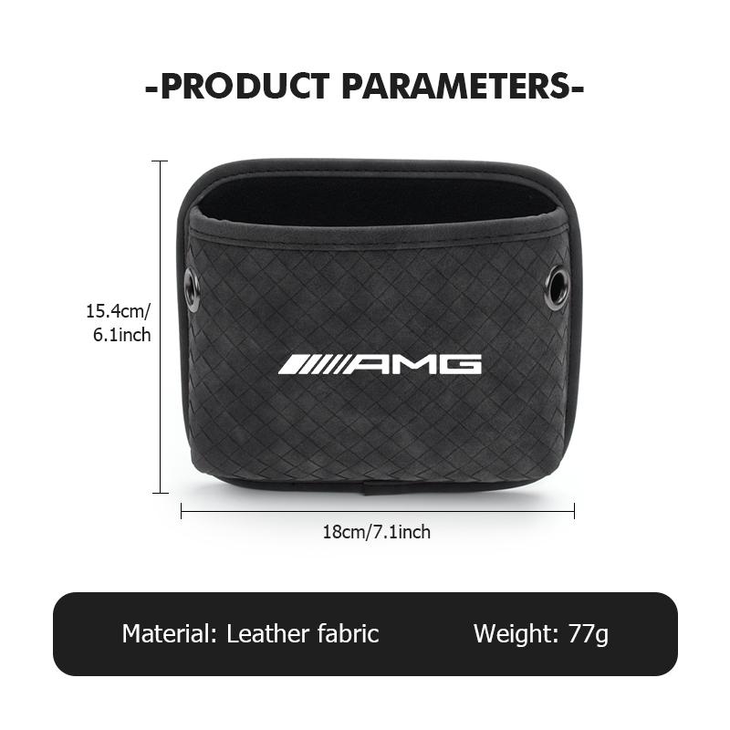 FBK3 2025 Hot Leather Grid Hanging Storage Bag Waterproof Org. w/Charging Port For Mercedes Benz AMG W202 W212 W213 W220 W221 W222 C1