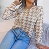 Women's Autumn/winter Fashion Casual Plaid Long Sleeve Turtleneck Pullover Knit Sweater