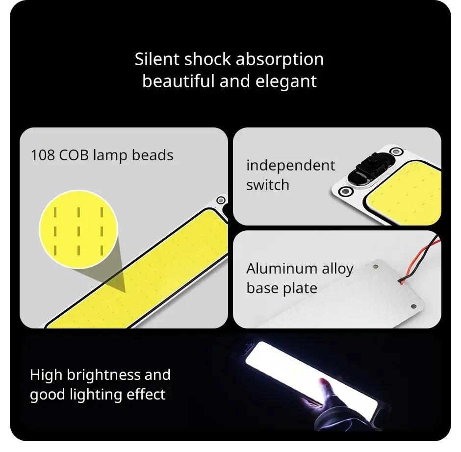12-24V Car Interior Light LED Cab COB Reading Light with Switch High Brightness Roof Light for Van Truck Ship Car Supplies