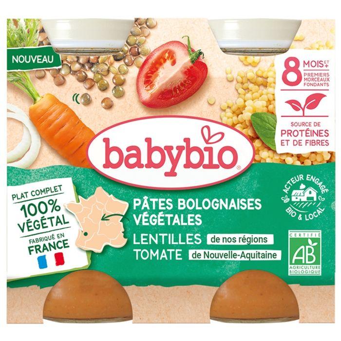 Babybio Vegetarische Bolognese Nudeln - Karotten Linsen aus unseren Regionen Tomaten 400 g