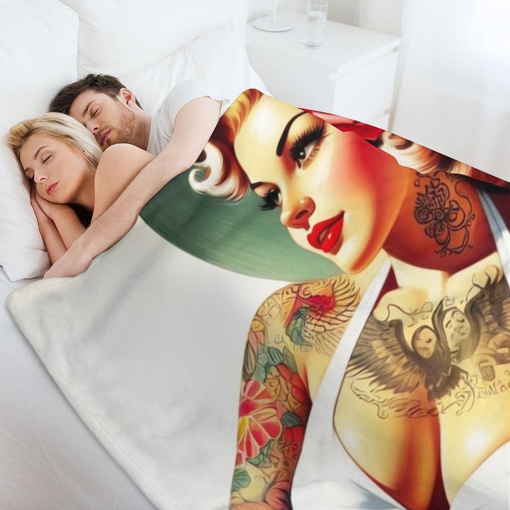 Hot Swimsuit Pin-up Throw Blanket Blankets Sofas Of Decoration Furry Fashion Sofas Personalized Gift Blankets