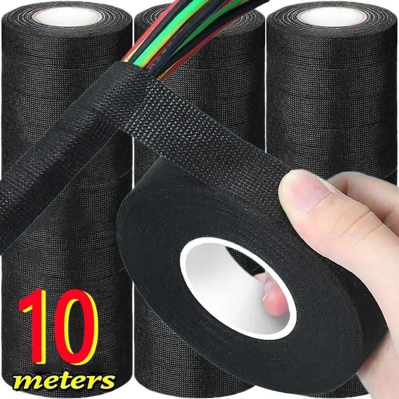 High Temperature Wire Harness Cloth Tape Automotive Cable Loom Heatproof Fabric Adhesive Tape for Engine Electrical Insulation 10M