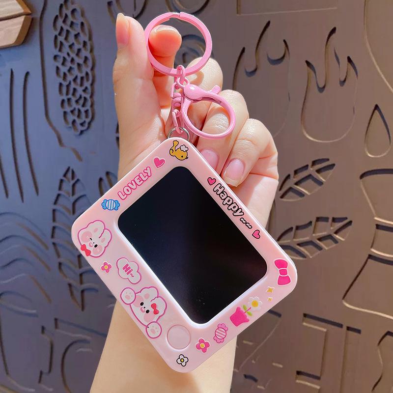 Cute Cartoon Panda Graffiti Drawing Board Keychain Pendant Couple Decompression Toy Schoolbag Keychain Pendant Gift