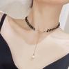 Korean Black Crystal Clavicle Choker Necklace for Women