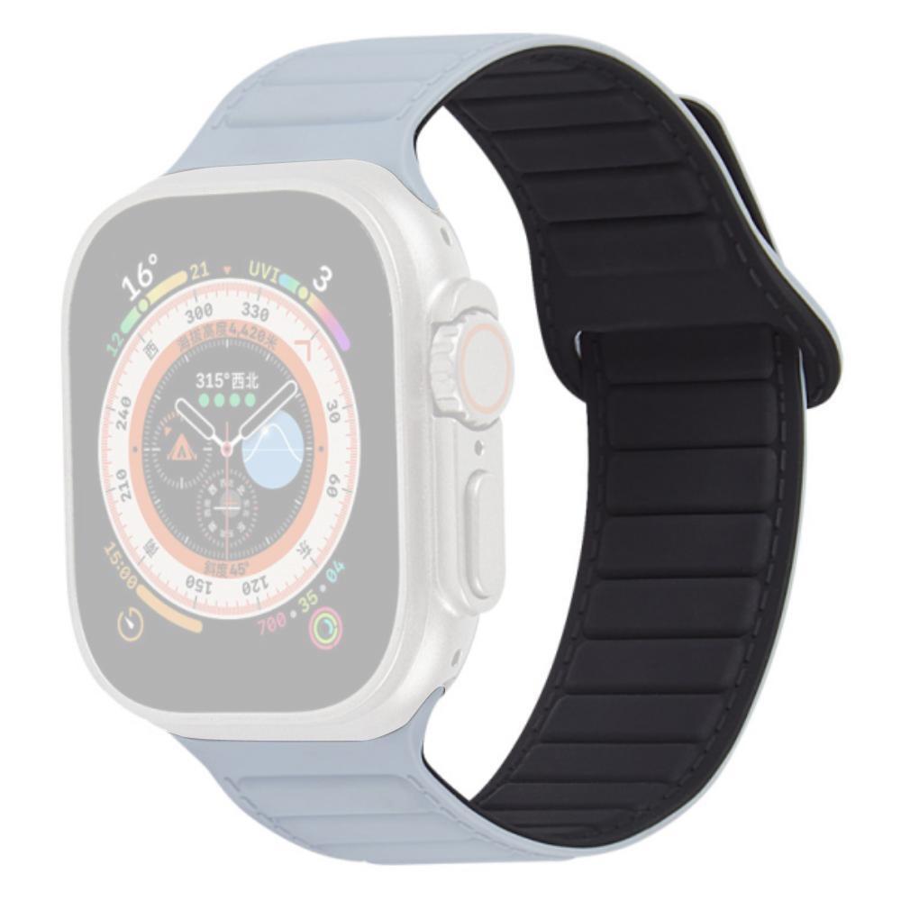 

Watch Strap for Apple Watch Series 10 42mm/9 8 7 41mm/SE (2023) SE (2022) SE 6 5 4 40mm/3 2 1 38mm Magnetic Silicone Color Match Watchband Grey/Black